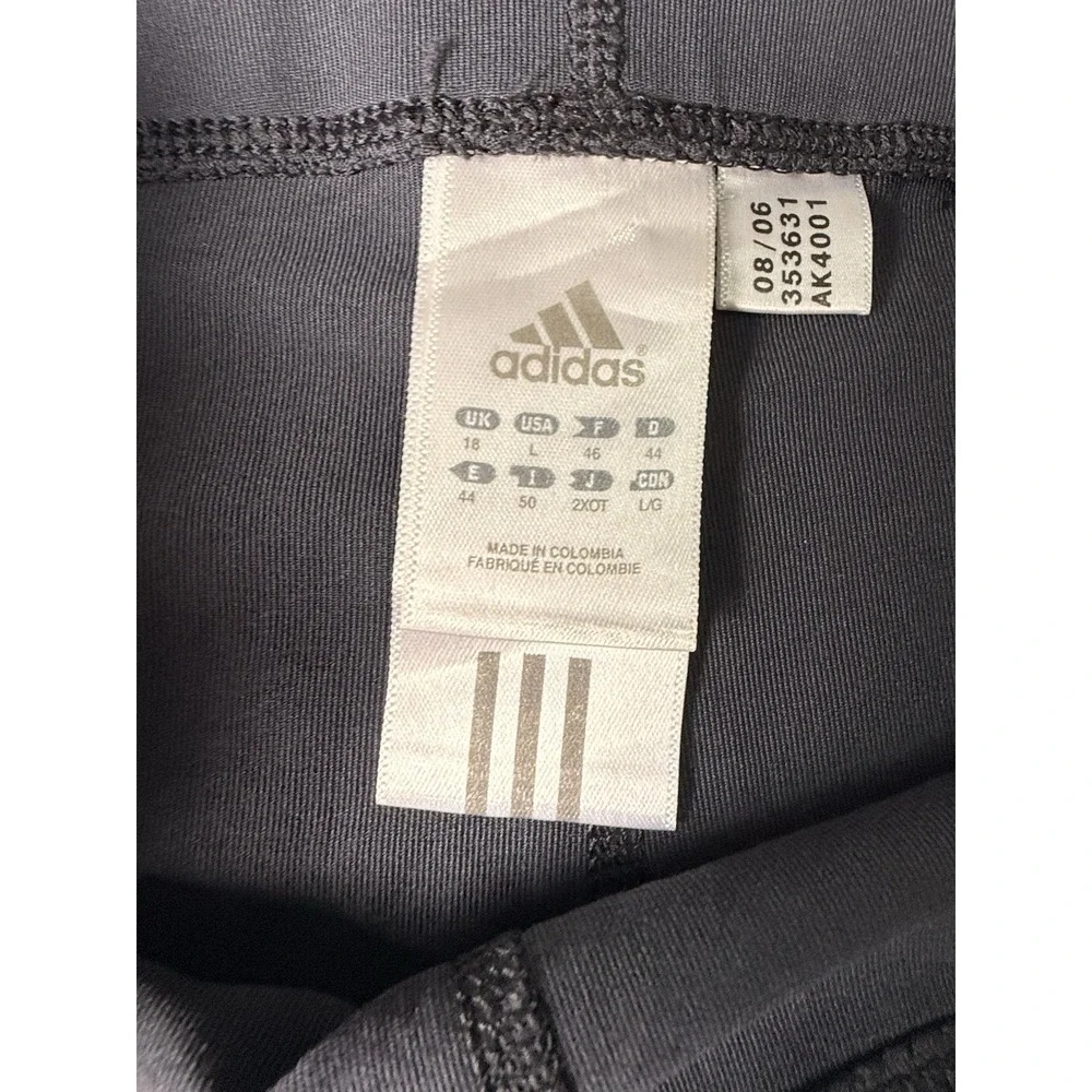 Adidas Blue  & Gray  3-Stripe Women Stretchy Pants L * Bell Bottom